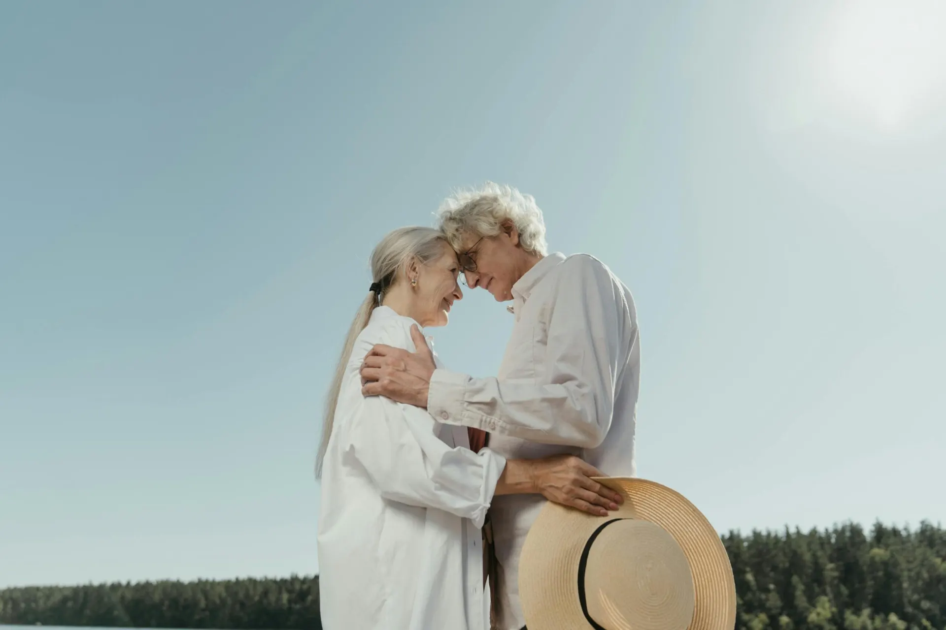 Senior couple sharing a warm moment together at home